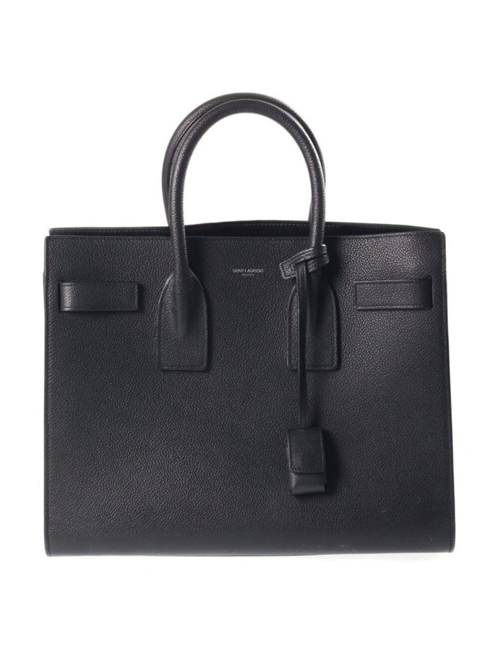 Saint Laurent Paris Sac de Jules Small Handbag Black Leather Silver